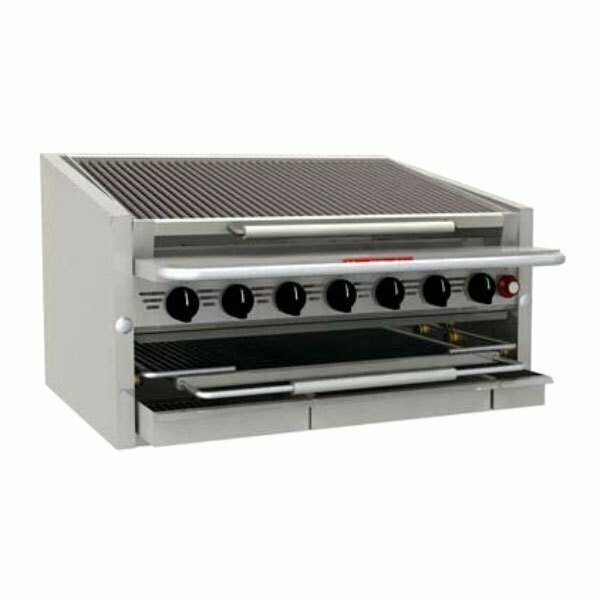 Magikitchn CM-SMB-624 24in Natural Gas Countertop Lava Rock Charbroiler - 60000 BTU 554CM24SMBN